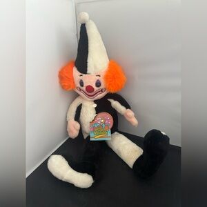 Vintage 1980s Mighty Star Clint the Clown Black & White Rare Color NWT